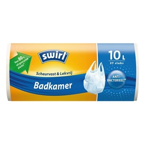 Swirl vuilniszakken met handvatten / antibacterieel / 10 liter / 37 stuks