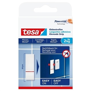 Tesa 77760 navulverpakking kleefstrips / voor tegels en mentaal / tot 2 kg / 9 stuks