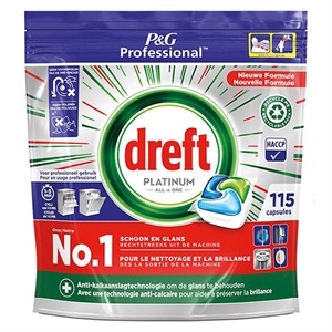 Dreft Professional All-in-One Platinum vaatwastabletten / Regular / 115 tabs