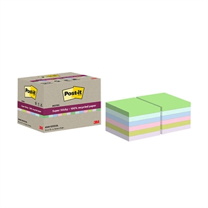 3M Post-It super sticky gerecycled / 76 x 76 mm / 12 x 70 vel