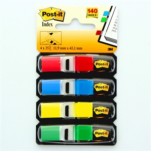 3M Post-it index 683-4 / 4 kleuren / 11,9x43,1mm