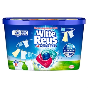 Witte Reus Wasmiddel Capsules 3+1 Power Caps / 14 pods