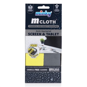 Minky scherm en tablet schoonmaakdoek / Anti-Bacterieel / 2 stuks