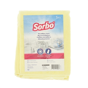 Sorbo Professionele Microvezeldoek / Geel / 5 stuks