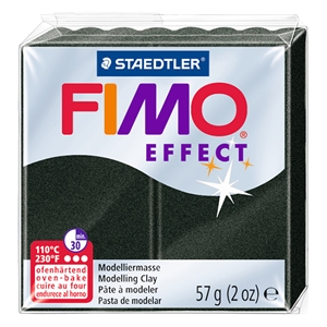 Fimo 8020-907 klei effect / boetseerklei / parelmoer zwart / 57 gram