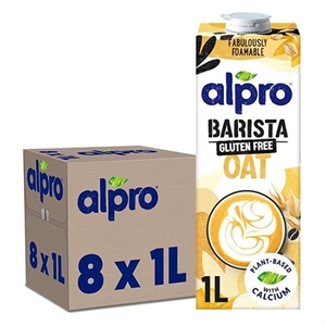 Alpro Barista Gluten Free Oat plantaardige opschuimmelk / 1 liter / 8 stuks
