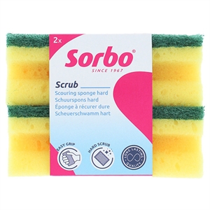 Sorbo Schuurspons XL Hard | 2 stuks | 11,5x6x4 cm