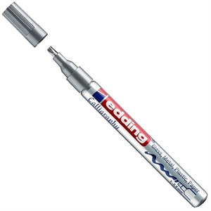 Edding 753 kalligrafiemarker / glanslak marker / zilver / beitelvormige punt / 1-2,5 mm