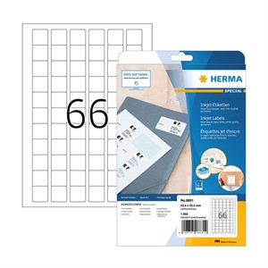 Herma 8831 inkjet etiketten / A4 / 25,4 x 25,4 mm / wit / 1650 etiketten