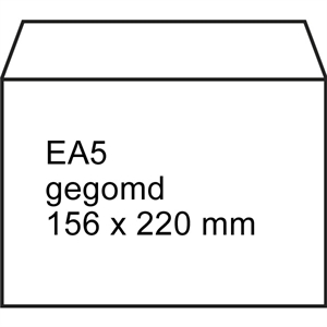 Raadhuis 201040 dienst envelop / gegomd / EA5 / 56 mm x 220 mm / 500 stuks