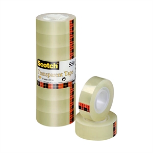 3M Scotch 550 plakband / transparant / 19 mm x 33 m / 8 rollen