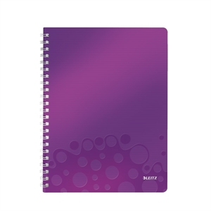 Leitz collegeblok 4638 WOW / A4 / geruit / paars metallic / 80gr. / 80 vel