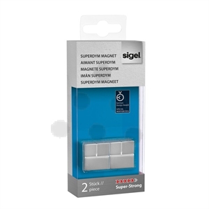 Sigel krachtmagneet / Superdym / aluminium / kubus / 20 x 20 x 20 mm / 2 stuks