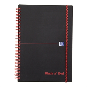 Oxford Black ’n Red spiraalblok / A5 / gelinieerd / 90gr. / 140 vel