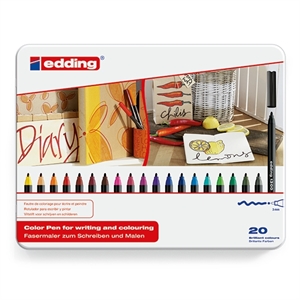 Edding 1300 viltstiften / metalen doos / 20 stuks