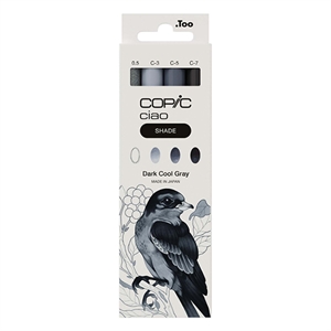 Copic Ciao Shade markerset / Dark Cool Grey / beitel/penseel punt / 4 stuks