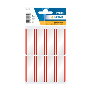 Herma 1902 naambadge etiketten / 54 x 19 mm / wit/rood / 16 etiketten