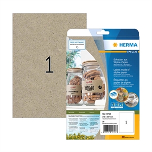 Herma 10758 gerecyclede universele etiketten / A4 / 210 x 297 mm / natuurlijk bruin / 20 etiketten