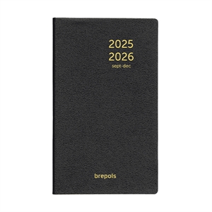 Brepols Interplan Genova 16 maanden weekagenda / 6-talig / zwart / 2025-2026