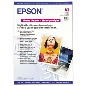 Epson S041261 heavy weight fotopapier DIN / mat / A3 / 167 gr. / 50 vel