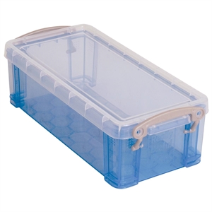 Really Useful Box opbergdoos / polypropyleen / transparant blauw / 0,9 liter