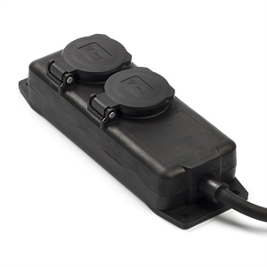 Brennenstuhl 1159930 buiten stekkerdoos | 2 stopcontacten | zwart | 2 meter