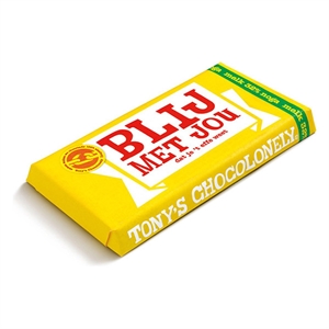 Tony's Chocolonely blij met jou chocoladereep / Melk Noga / 180 gram