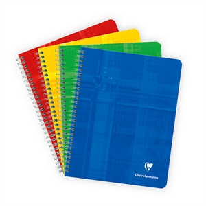 Clairefontaine spiraalblok assorti / A5+ / geruit / 90gr. / 60 vel / 5 stuks
