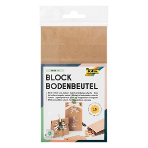 Folia 41110 cadeauzakjes / papier / naturel / 100 x 175 x 55 mm / 15 stuks