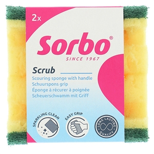 Sorbo Schuurspons / met handgreep / 2 stuks