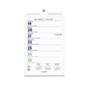 Brepols Wire-O wand-weekkalender / met spiraal / 13,5 x 21 cm / 4-talig / 2026