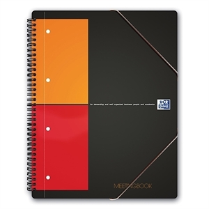 Oxford International Meetingbook / A4 / geruit / zwart / 4-gaats / 80 vel