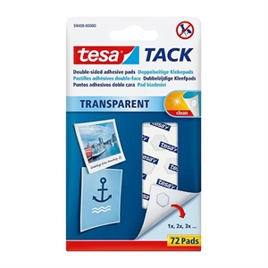 Tesa 59408-00000-00 Tack kleefpads / kleefpads / transparant / niet-permanent / 72 stuks