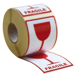 Raadhuis RD-351166 waarschuwingsetiketten / glas / breekbaar / 500 etiketten