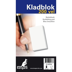 Kangaro kladblok K-55000 / blanco / 115mm x 198mm / 50 gr. / 200 vel