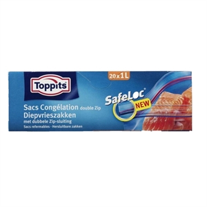Toppits diepvrieszakjes / met zip-sluiting / 1 liter / 20 stuks