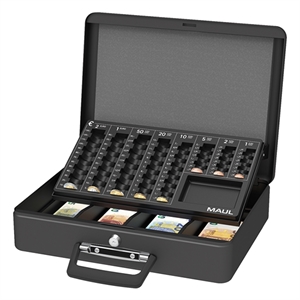 Maul 5631690 luxe stalen geldkist / metaal / zwart / met slot