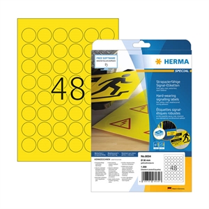 Herma 8034 folie etiketten / weerbestendig / A4 / 30 mm / geel / 1200 etiketten