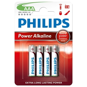 Philips batterij Power Micro AAA / LR03 / 4 stuks