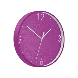 Leitz 9015 WOW wandklok / kunststof / paars / 29 cm