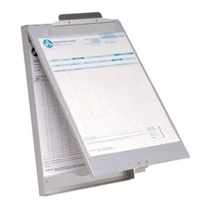 Westcott klembord / A4 / aluminium / met opbergvak en top-mechanisme