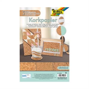 Folia 56309 zelfklevend kurkpapier / kurk / 3 vel