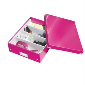 Leitz 6058 WOW medium sorteerdoos / polypropyleen / roze