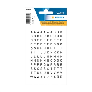 Herma 4154 A-Z etiketten / 5 mm / zwart/transparant / 240 etiketten