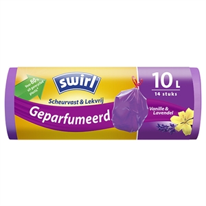 Swirl vuilniszakken met trekband / geparfumeerd / 10 liter / 14 stuks