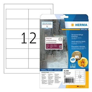 Herma 4692 folie etiketten | weerbestendig | A4 | 97 x 42,3 mm | wit | 300 etiketten