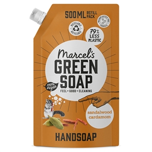 Marcel's Green Soap handzeep navulling / Sandelhout en Kardemon / 500 ml