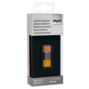 Sigel glasmagneet / SuperDym / metallic / kubus / 11 x 11 x 11x mm / 3 stuks