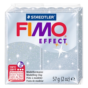 Fimo 8020-812 klei effect / boetseerklei / glitter zilver / 57 gram