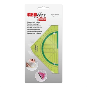 Aristo AR-23009NG geoflex geodriehoek / flexibel / neon groen / 16 cm (lengte)